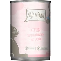 6x400g Kitten poulet juteux avec huile de saumon MjAMjAM nourriture humide pour chat