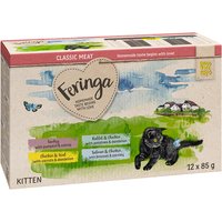 Feringa Classic Meat Menu Kitten portionspåse 12 x 85 g - Mixpack I: Kalkon, Kyckling & kalv, Kanin & kyckling, Lax & kyckling