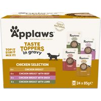 Applaws Taste Toppers in Gravy Saver Pack 24 x 85g - Chicken Selection (4 Varieties)