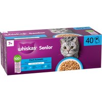 40x85g Whiskas 7+ Senior Sachets fraîcheur poisson en gelée (4 variétés) nourriture humide pour chat