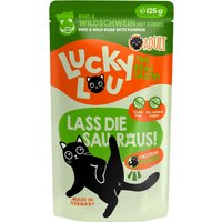48x 125g Lucky Lou Adult bœuf & sanglier nourriture pour chat humide