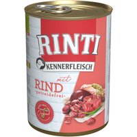 Ekonomipack: RINTI Kennerfleisch 24 x 400 g - Blandpack: Nötkött, Fågelhjärtan