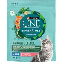 PURINA ONE kattfoder till specialpris! - Dual Nature lax & spirulina (2 x 650 g)
