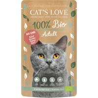 Cat's Love Bio 6 x 100 g pour chat - bœuf bio