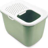 Maison de toilette Savic Hop In pour chat - vert / blanc