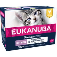 Lot Eukanuba Kitten sans céréales 48 x 85 g pour chaton - poulet