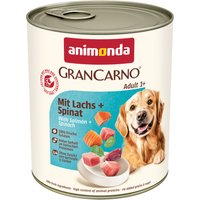 6x800g animonda GranCarno Original Adult saumon, épinards Pâtée pour chien