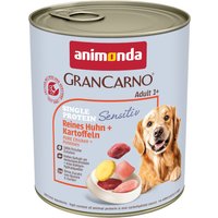 animonda GranCarno Adult Sensitive 6 x 800 g - Ren kyckling & potatis