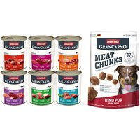 animonda våtfoder hund + 80 g Gran Carno Meat Chunks Medium/Maxi på köpet - 6 x 800 g GranCarno Original Adult Mixpack I (6 sorter)