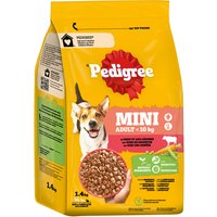 6 x 1,4 kg Pedigree Mini Adult <10 kg avec du bœuf et des légumes, croquettes pour chiens