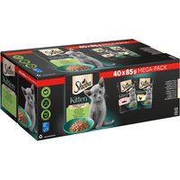40 x 85 g Mégapack Sheba Kitten 40 x 85 g pour chaton, recettes délicates en sauce (saumon, poulet), nourriture humide pour chats
