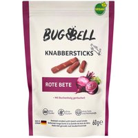 4 x 60 g Bâtonnets à grignoter BugBell à la betterave rouge, friandises pour chiens