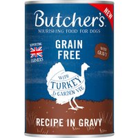 Butcher's Original sans céréales 24 x 400 g pour chien - dinde en sauce