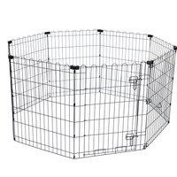 TIAKI valpinhägnad i metall - Storlek M: 8 paneler à B 61 x H 76 cm