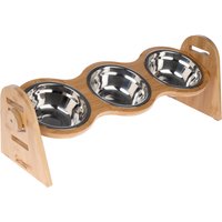 Modern Living Bohemian Porte-gamelles en bambou, 3 x 450 ml, 52 x 18 x 18 cm, pour chien et chat