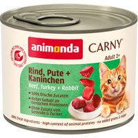 animonda Carny Adult 6 x 200 g - Nötkött, kalkon & kanin