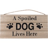 TIAKI Plaque de porte A Spoiled Dog Lives Here pour les amoureux des chiens