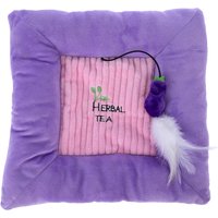 TIAKI Coussin moelleux aubergine avec herbe à chat