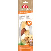 4x80g Tresse à mâcher au poulet Delights 8in1 Friandises pour chien
