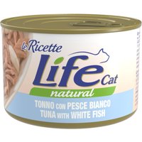 Life Cat 'Le Ricette' 4 x 150 g humide pour chats - Thon, poisson blanc