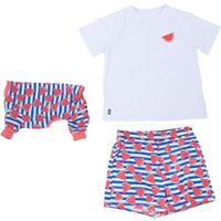 TIAKI Pet & Parent Pyjama en look partenaire, pastèque pyjama pour parents taille S + t-shirt pour chien 45 cm