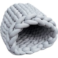 Aumüller flätad kattgrotta grovstickad - Grå