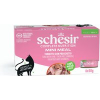 Voordeelverpakking 24x50g Schesir Complete Nutrition in gelei Tonijn met ham nat kattenvoer