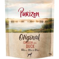 Lot économique : 4 x 1 kg Purizon poulet avec canard nourriture pour chien sèche