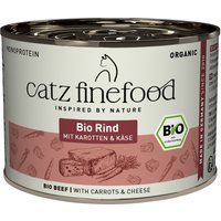 6 x 200 g catz finefood Bio, bœuf bio, nourriture humide pour chat