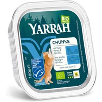 Yarrah Ekologiskt Chunks 16 x 100 g - Ekologisk kyckling & sill med ekologisk spirulina