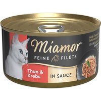 24x85g Filets fins en sauce thon, crabe Miamor - Pâtée pour chat
