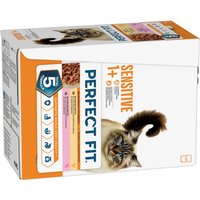 12 x 85 g Perfect Fit Sensitive 1+ poulet et saumon, Nourriture pour Chat