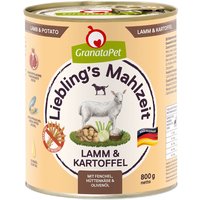 6x800g Liebling's Mahlzeit agneau, pommes de terre Granatapet - Pâtée pour chien