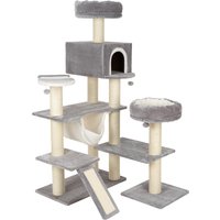 Rascador La Casita de Chocolate XXL para gatos - Gris, con rampa