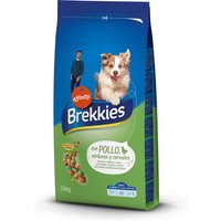 3 / 2,5 kg på köpet! 14 / 15 kg Brekkies hundfoder - Complete kyckling (15 kg)