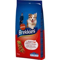 3 / 2,5 kg på köpet! 14 / 15 kg Brekkies hundfoder - Mix nötkött (15 kg)