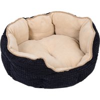 Panier Grand Chat Rebord haut Lavable à 30°C L60xl55xH22 cm Noir/Beige Panier Cozy Kingdom