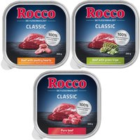 Blandat provpack: Rocco 9 x 300 g - Classic Mix 1: Nötkött pur, Våm, Hönshjärta