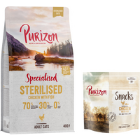 Provpack: 400 g Purizon torrfoder + Purizon Snack - Sterilised Chicken & Fish + Snack