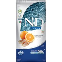 Farmina N&D Ocean Adult com arenque e laranja ração para gatos - Pack económico: 2 x 5 kg