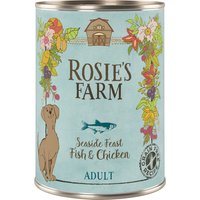 6x400g Rosie's Farm Adult poisson, poulet - Pâtée pour chien
