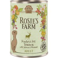 6x400g Rosie's Farm Adult gibier, faisan, saumon - Pâtée pour chien