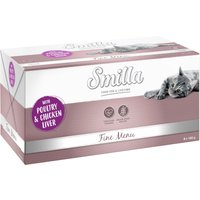 24x100g Smilla Fine Menu volaille, foie de poulet - Pâtée pour chat