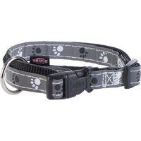 Collare Trixie Silver Reflect con motivo a zampine - Tg. S-M: circonferenza 30 - 45 cm x H 1,5 cm