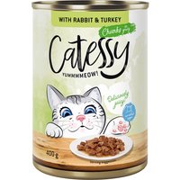 48x400g Bouchées Catessy en sauce lapin, dinde - Pâtée pour chat