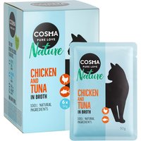 Cosma Nature i portionspåse 6 x 50 g - Kycklingbröst & tonfisk