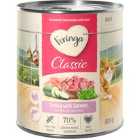 24x800g Classic Meat Menu saumon, dinde Feringa - Pâtée pour chat