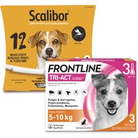 Pack de antiparasitarios: collar Scalibor + pipetas Frontline para perros - Collar 48 cm + pipetas 5-10 kg