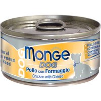 6 x 95 g Monge Natural poulet & fromage nourriture pour chien humide