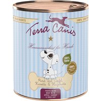 6x800g Terra Canis Menu bœuf, pomme, carotte, cynorrhodon - Pâtée pour chien